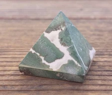 NATURAL GREEN ZEBRA JASPER MEDIUM GEMSTONE PYRAMID 27-30mm