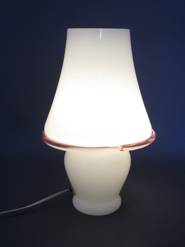 Murano Glass Table Lamp La Murrina White Pink Vintage Design 1970 - Picture 13 of 20