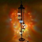 Turkish Floor Lamp Light Handmade Colourful Mosaic 7 Large Globe with LED Bulbs