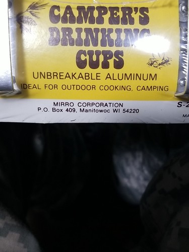 Very RARE;Set of 2 Camper's Drinking Cups Unbreakable Aluminum Cooking Camp USA - Picture 8 of 11
