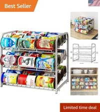 Stackable Can Storage Dispenser with Tilt Access for Easy Food Organization