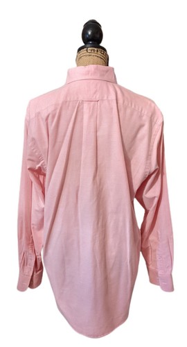 Lands End Direct Merchants Button Up Shirt Mens 16/32 Salmon Long Sleeve - Picture 2 of 6