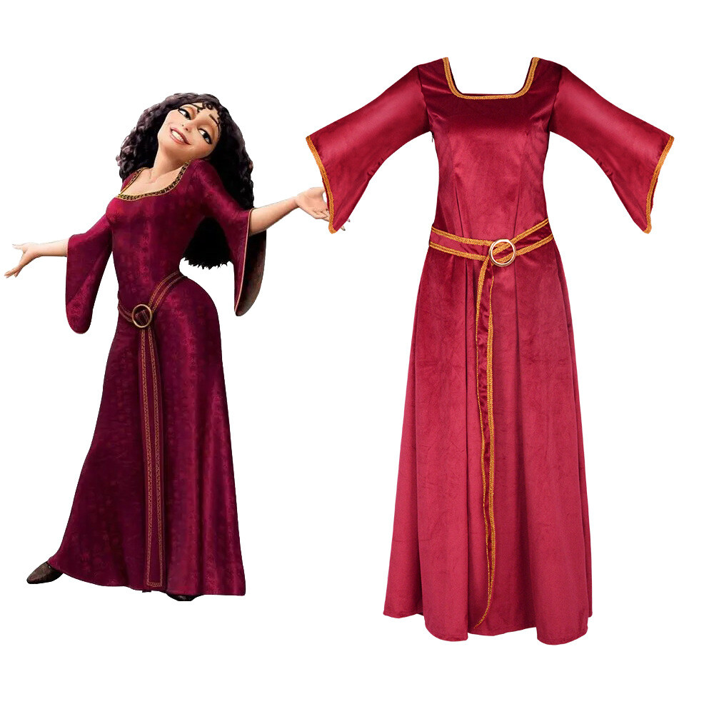 Cosplay Tangled Rapunzel Mother Gothel Costume Halloween Carnival Suits  Dresses