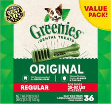 Canine Dental Dog Treats Original Regular 36 Chews Value Pack 1.02Kg