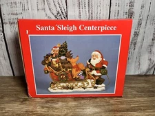 The Heritage Mint LTD Santa' Sleigh Centerpiece 1999 Vintage Christmas Reindeer