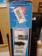 US Window and Floor Cordless 2" Faux Wood Blind, White 46.125" x 48" 