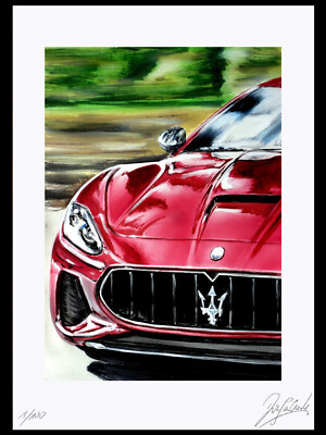 Original Art Graphic ''''MASERATI'''' Graphic Graphic Graphic Signed Limit.