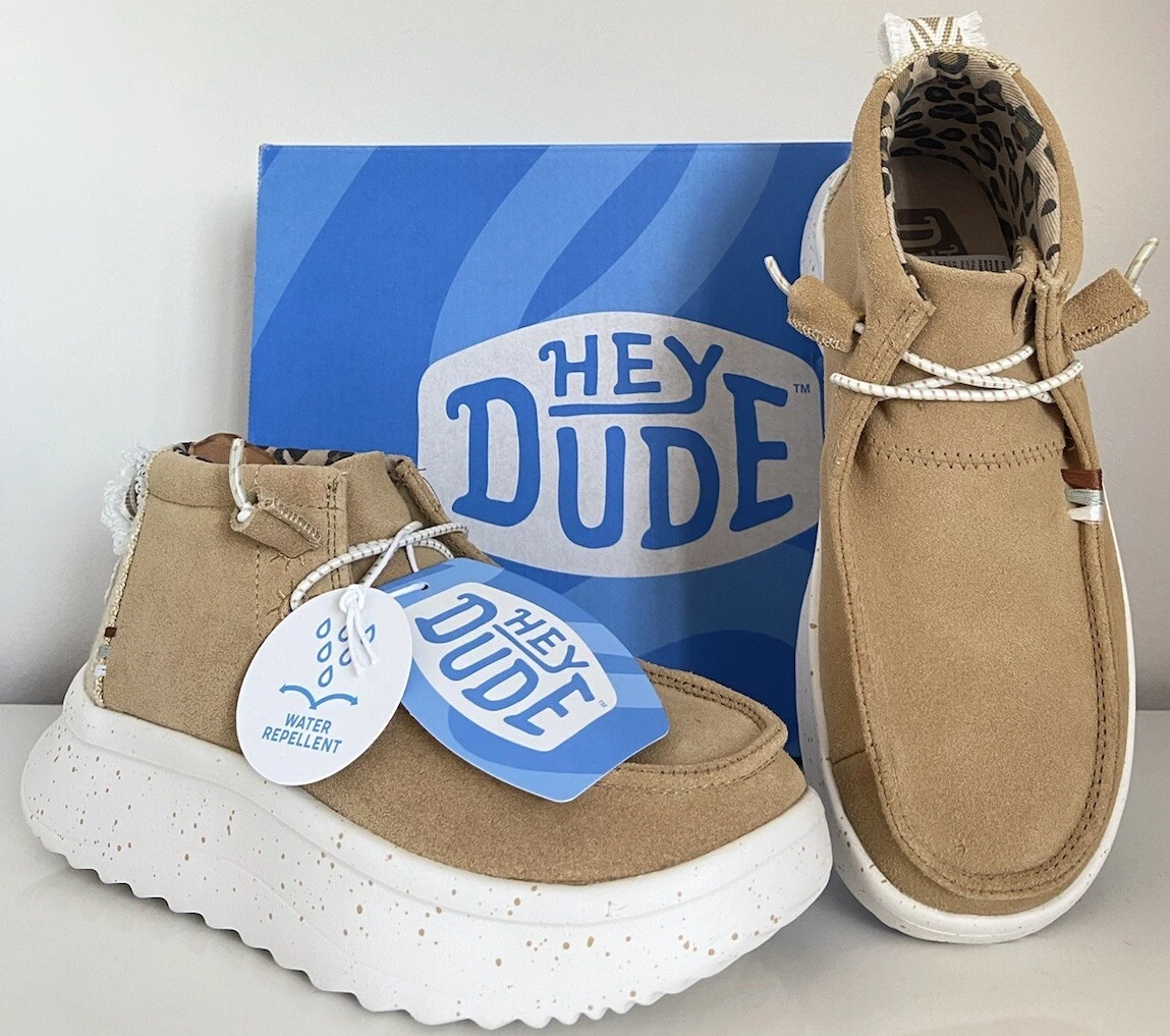 Hey Dude Wendy Peak Hi Suede Tan Boots Shoes Sizes UK 3,4,5,6 Comfort Winter