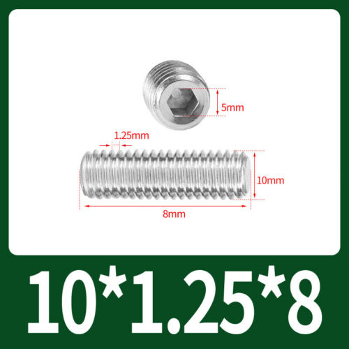 Flat Point Grub Screws Stainless Steel Fine Thread Pitch Allen Set Screw M6-M16 - Picture 33 of 85
