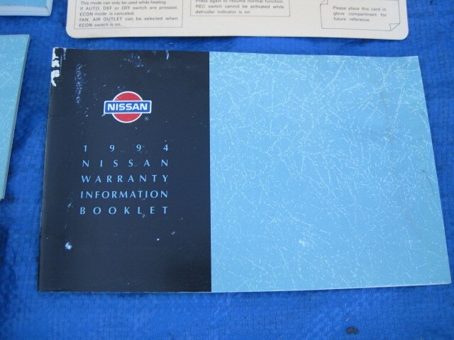1994 Nissan 300zx owners manual, warranty and maintenance booklet