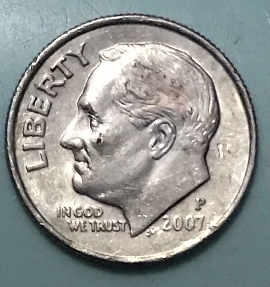 2007 P Roosevelt Dime Die Chip Error Coin Rare - Image 2 of 4