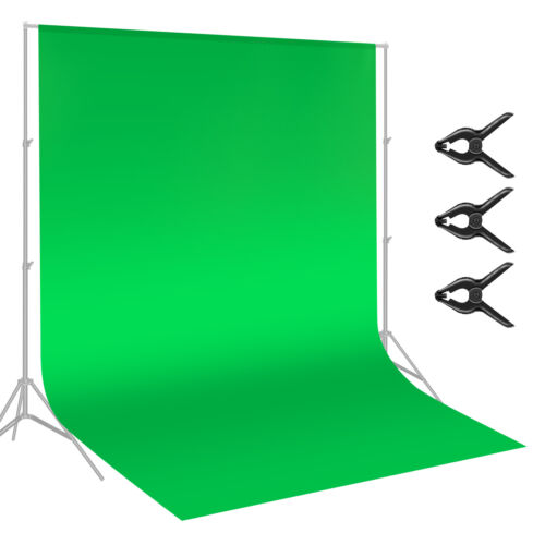 Neewer Photo Studio 9 x 15 ft Green Chromakey Backdrop Background with 3 Clamps - Picture 1 of 8