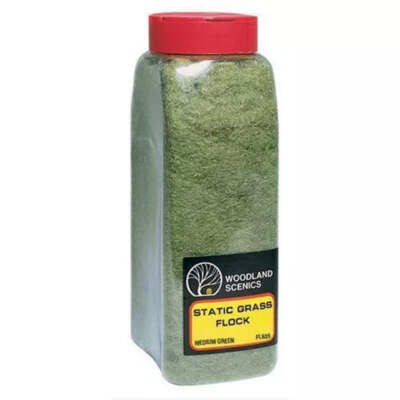 NEW Woodland Train Scenery Static Grass Flock Medium Green 32 oz FL635