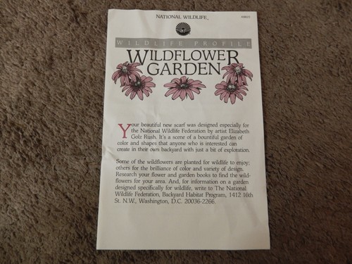 VINTAGE NATIONAL WILDLIFE FEDERATION WILDFLOWER GARDEN SCARF ELIZABETH GOLZ RUSH - 第 16/19 張圖片