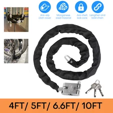 Heavy Duty Motorcycle Bike Bicycle Chain Lock Anti-theft Padlock Security W/ Key