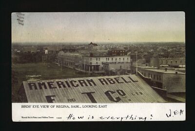 Bird's eye view of Regina Saskatchewan looking East of Regina Sa- Old Photo