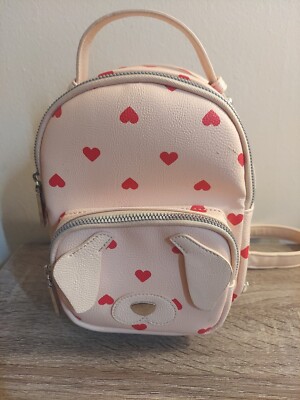 Betsey Johnson Dog Mini Backpack Pink With Hearts | eBay display picture 1