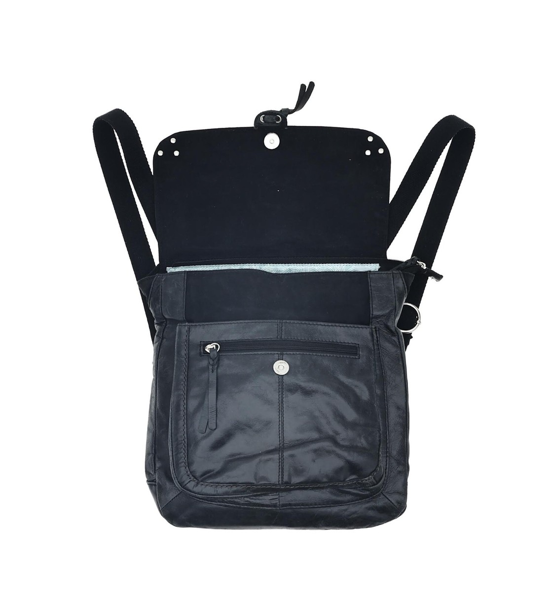 The Sak V5205 Dark Grey Leather Convertible Backpack Crossbody Bag