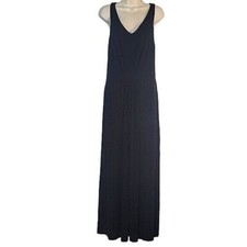 ADRIENNE VITADINI Sleeveless Maxi Dress V-Neck Casual Comfy Black Dress L luxury