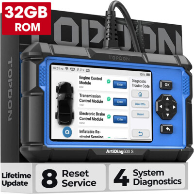  2024 TOPDON AD600S OBD2 Scanner Engine ABS SRS SAS AT TPMS EPB Diagnostic Tool