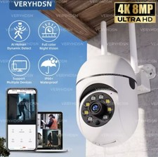 8MP Wifi IP Outdoor PTZ Camera 4X Zoom AI Audio HD Night Color