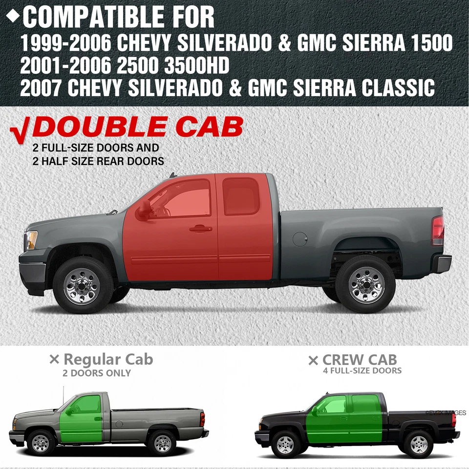 Running Boards 6'' For 2001-2006 Silverado&Sierra 2500 3500 HD Extended Cab Foto 2 de 4