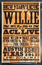 Willie Nelson Poster - Austin Tx - New Years Eve - HATCH - 2014 -Limited to 300