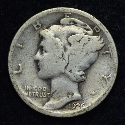 1926-D Mercury Silver Dime GOOD / VG FREE SHIPPING 