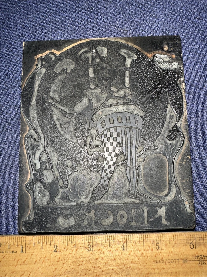 Print Block  “ Clown Jester “ Unique Image,Nice Details! - Image 3 of 4