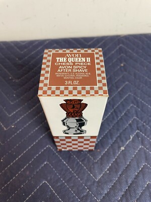 Avon Chess Piece The Queen II Spicy After Shave Full 3 oz Bottle & Box