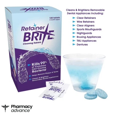 Retainer Brite Cleaning Tablets Removable Dental Appliances Braces Cleaner