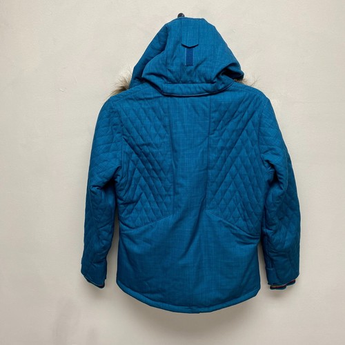 Boulder Gear Girls Blue Full Zip Quilted Faux Fur Outdoor Hooded Parka Jacket L - Picture 2 of 11