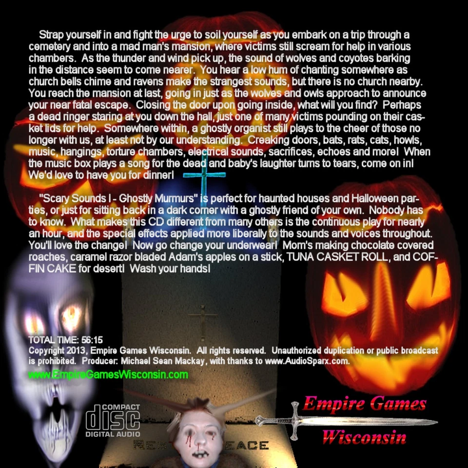 Scary Sounds I & II (2 Halloween Horror Sound Effects CD's - 2013) - Image 3 of 4