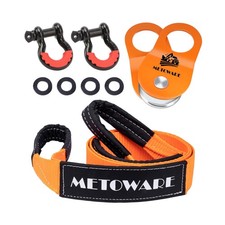 METOWARE Offroad Recovery Kit - 10 Ton Heavy Duty Winch Snatch Block Pulley, ...
