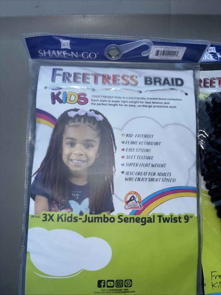 Paquete de tres trenzas Freetress sin abrir para niños Jumbo Senegal Twist Color 2 Foto 4 de 4