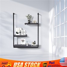 3-Layer Wall Hanging Storage Rack Book Photo CD Floating Shelf Stand Decor 45lbs