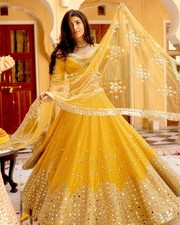Indian Ethnic Wear Georgette Lehenga Choli With Net Dupatta For Wedding Party