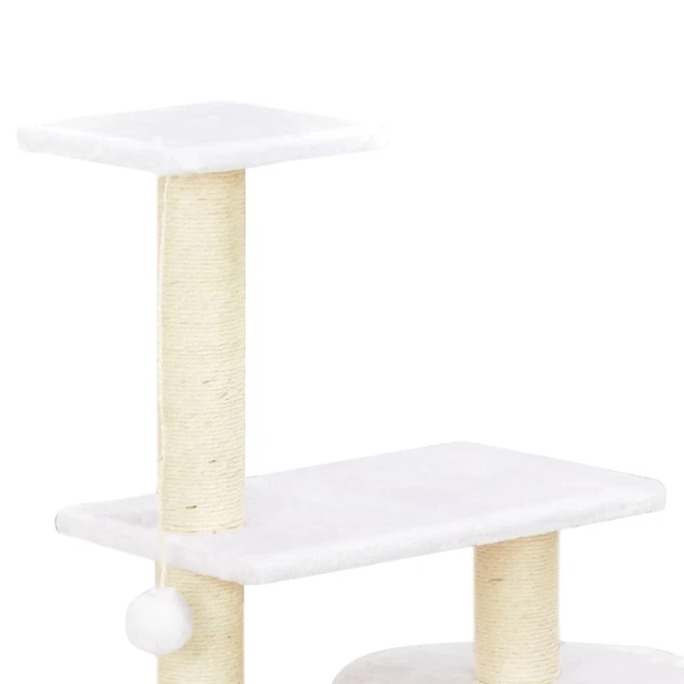 Natural Seagrass Cat Tree 107cm with Soft Plush & Sisal Rope, Cozy House - Image 4 of 4