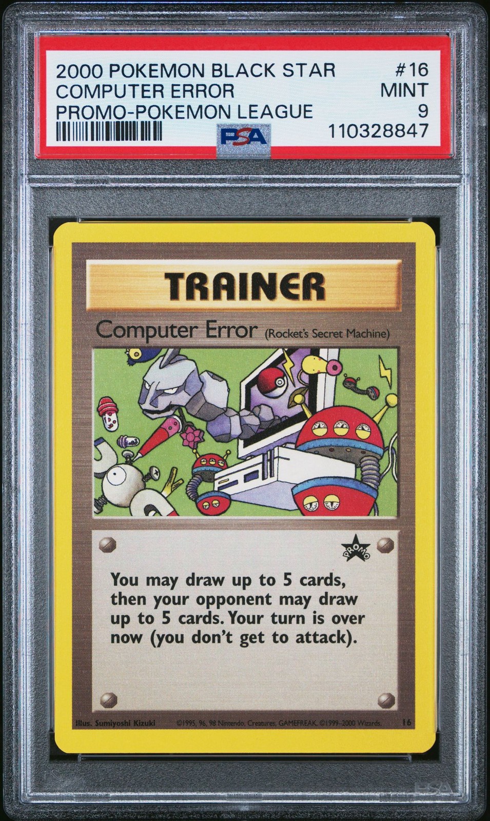 2000 POKEMON PROMO BLACK STAR COMPUTER ERROR #16 PROMO-POKEMON LEAGUE MINT 9