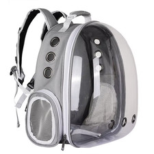 Transparent Pet Cat Carrier Clear Backpack Space Capsule Pet Carrying Bag Grey