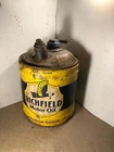Vintage Richfield oil can, 1930s, wood handle, 5 gallon, sign eagle
