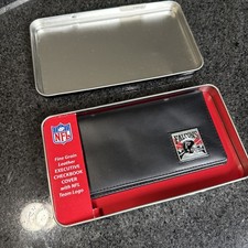 Atlanta Falcons Leather Checkbook Cover w/Team Logo, NEW