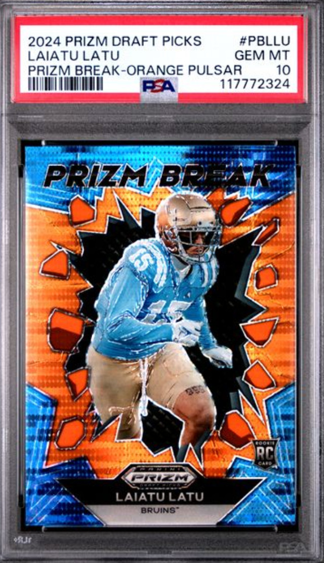 Laiatu Latu Panini Prizm Draft Picks Prizm Break #PBLLU Orange Pulsar