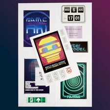 Numskull  Quarter Arcade 1/4 Scale Arcade MINI sticker, kit and wallpaper kit