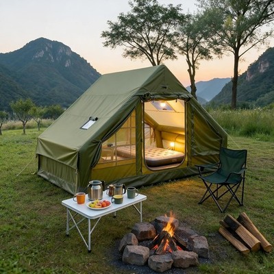Inflatable Camping Tent 4-6 Person Quick Setup All-Season Family