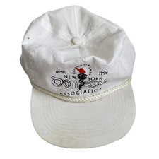 KC Mens Hat Cap White Vintage 90s Snap Back One Size