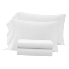 4-Piece Sheet Set,,Includes Top Sheet, Fitted Sheet 2 Full White