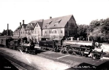 Eagle Grove IA Iowa Railroad Train Station   1930s RPPC Postcard COPY