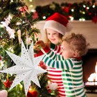 3pcs Christmas Paper Star Hanging Lampshades Lantern Lamp Covers Decorations