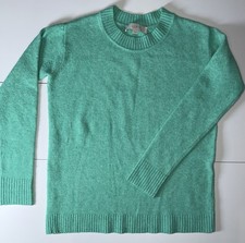 LOFT Women  s XS Green Mint Aqua Knit Crew Neck Sweater Long Sleeve Wool Blend